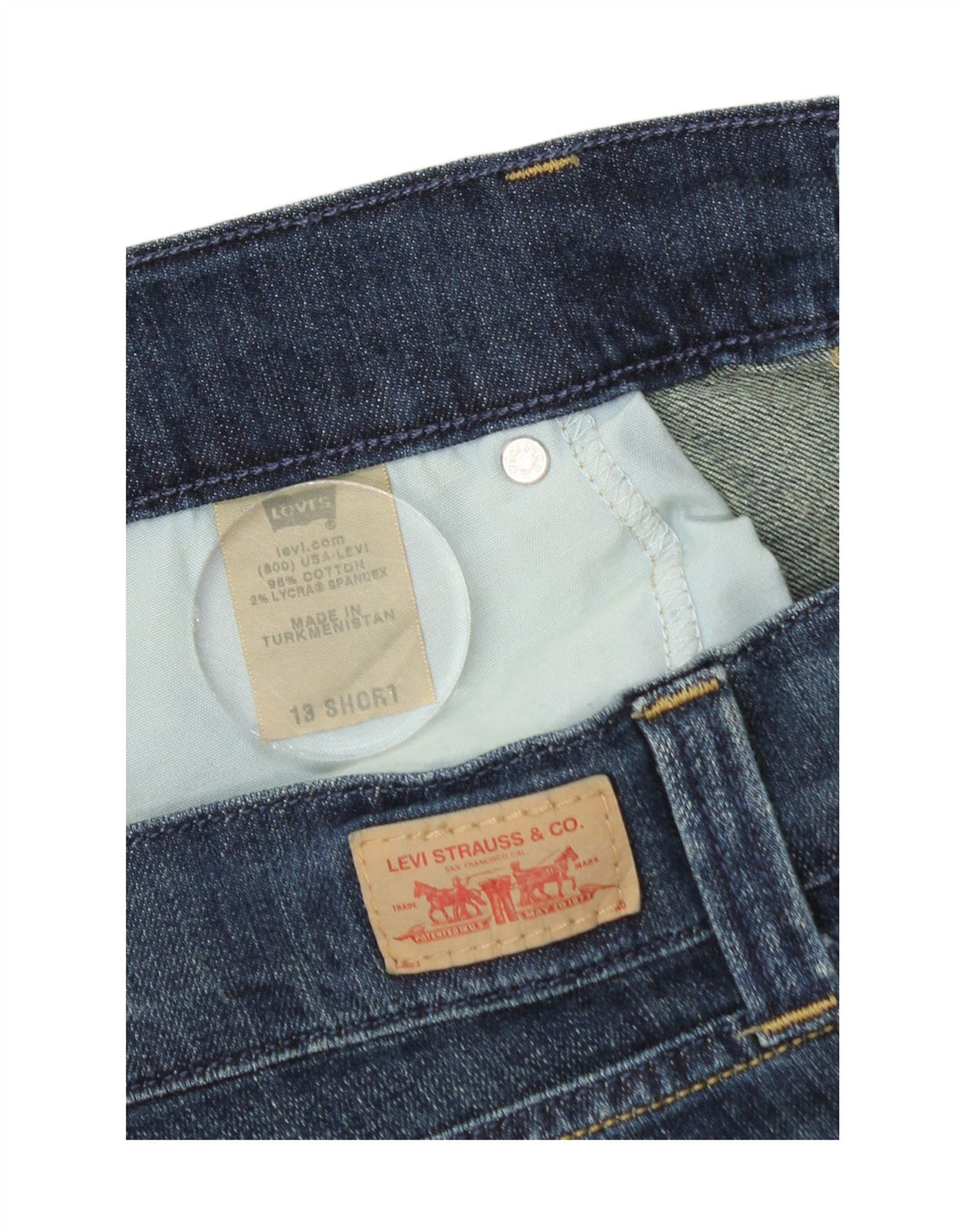 Blugi drepti înclinați pentru femei LEVI'S 504 US 13 mare W34 L30 bumbac albastru