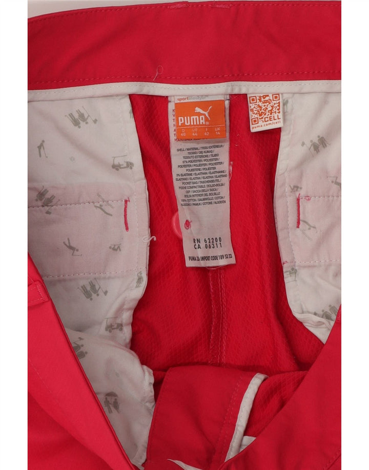 Pantaloni scurti chino pentru femei Puma UK 14 Large W34 Pink Poliester