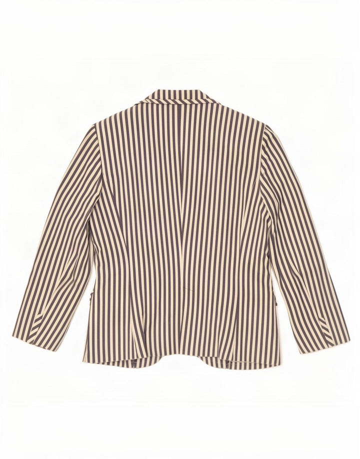 Sacou blazer pentru femei Zara, cu 2 nasturi, UK 18 XL, bleumarin, cu dungi
