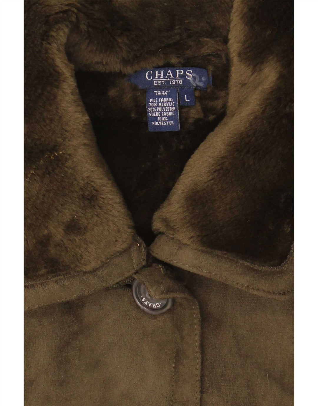 Jachetă Sherpa pentru femei Chaps UK 14 Large Khaki Acrylic