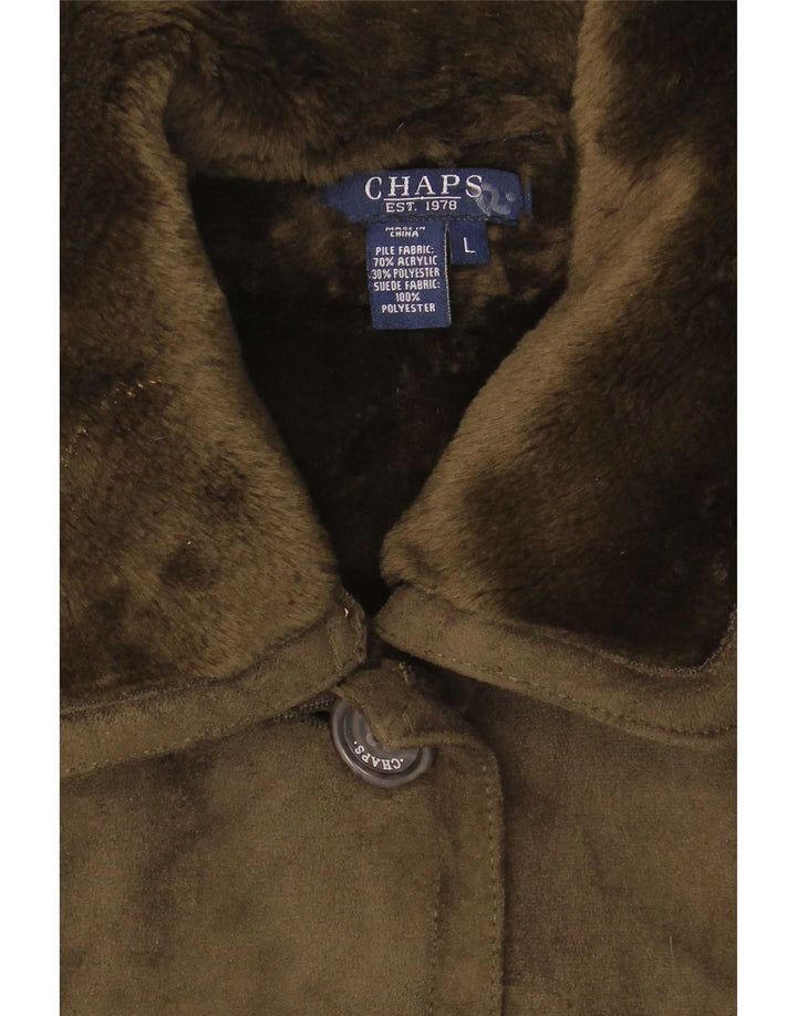 Jachetă Sherpa pentru femei Chaps UK 14 Large Khaki Acrylic