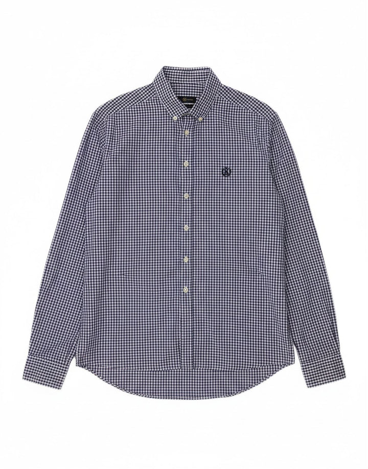 HENRI LLOYD Mens Regular Fit Shirt Small Blue Gingham Cotton