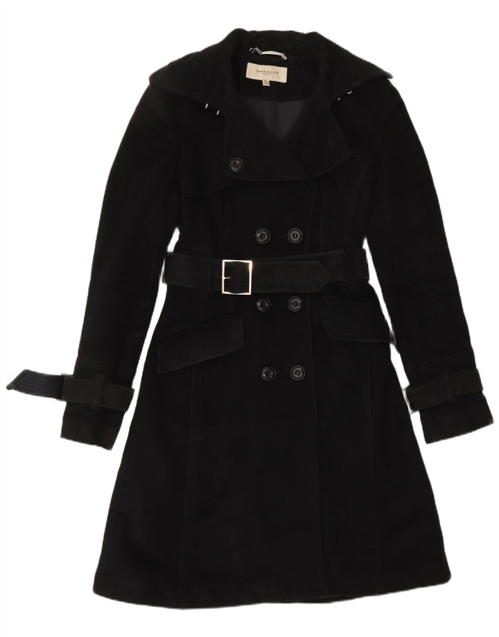 Trench pentru femei KAREN MILLEN UK 8 Mic Lână neagră