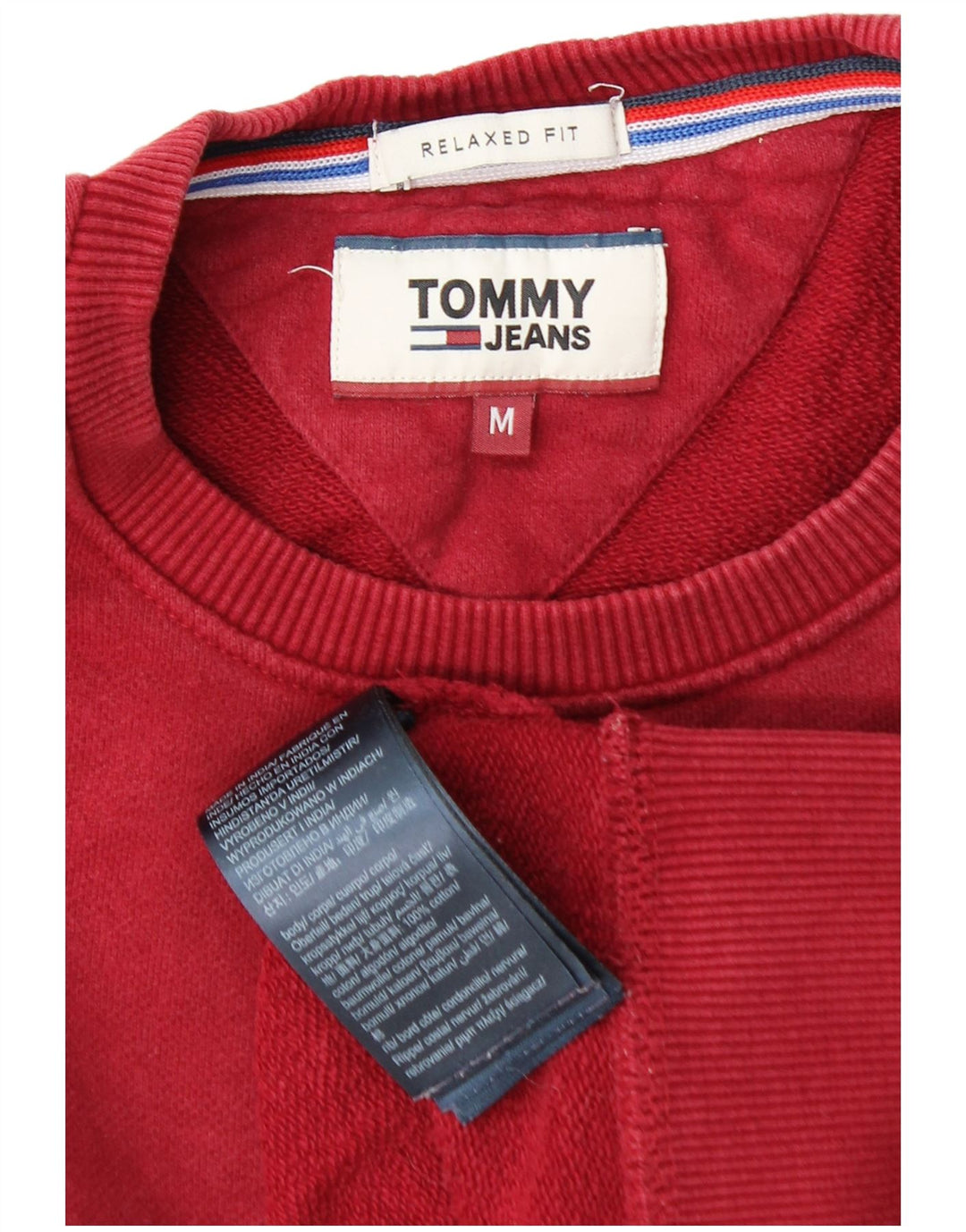 Hanorac pentru bărbați TOMMY HILFIGER Pulover de bumbac roșu mediu