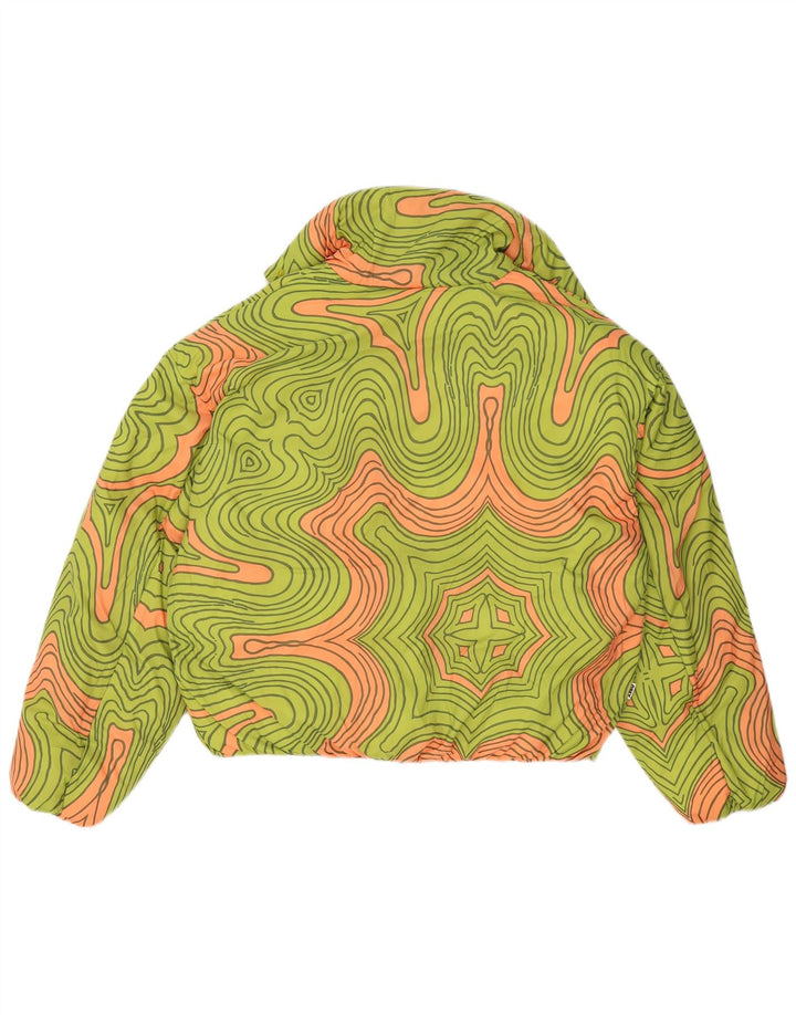 Jachetă căptușită supradimensionată pentru femei Obey UK 10 Small Green Geometric Poliester