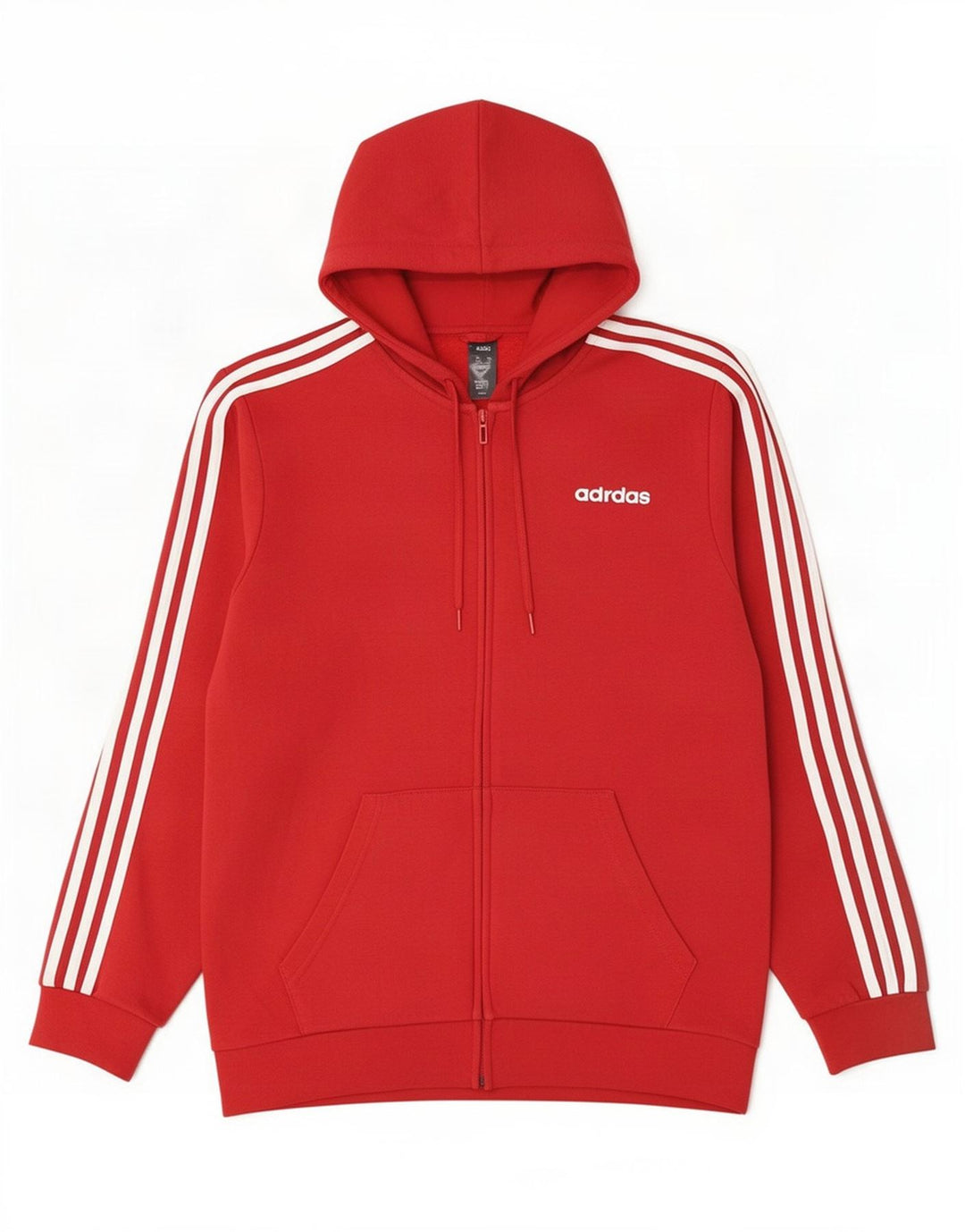 Pulover Adidas pentru bărbați, cu fermoar, bumbac roșu mediu