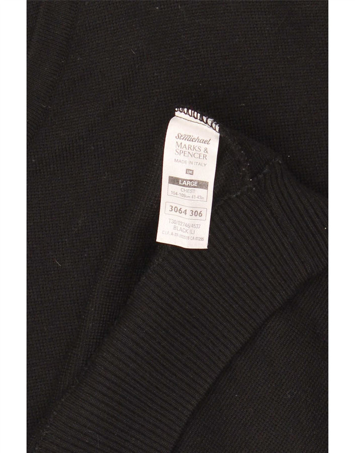 Pulover cu decolteu în V pentru bărbați Marks & Spencer, lână mare cu dungi negre