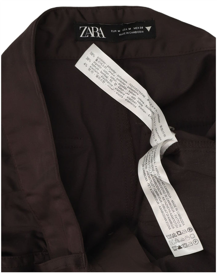 Pantaloni cargo pentru femei cu picioare largi Zara Mediu L28 L32 Poliester maro