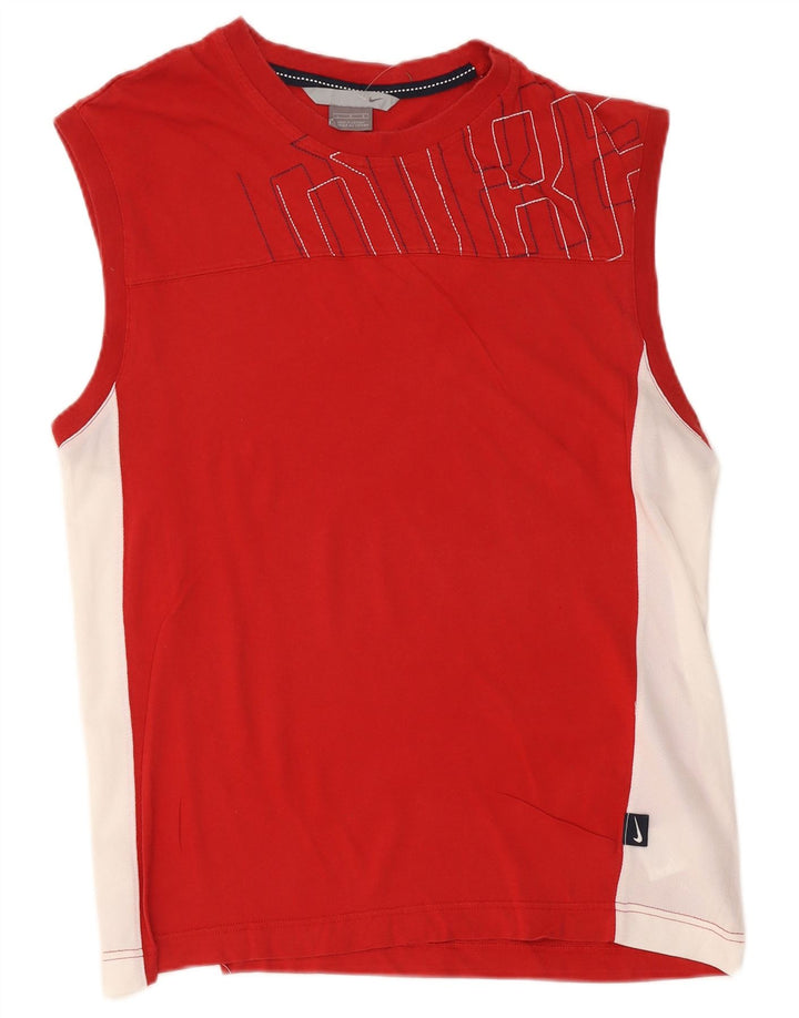 Top cu vestă grafică Nike pentru bărbați, mare, roșu, bumbac color bloc