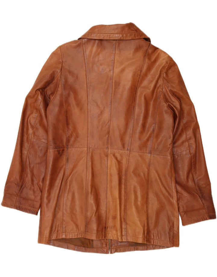 JULIA S. ROMA Womens Leather Jacket EU 38 Medium Brown Leather Vintage Julia S. Roma and Second-Hand Julia S. Roma from Messina Hembry 