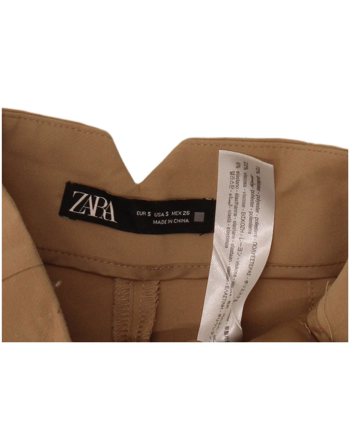 Pantaloni chino conici pentru femei Zara Mici L26 L27 Poliester bej