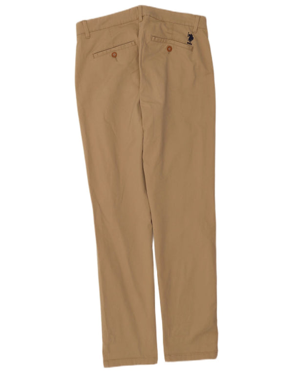 U.S. Polo Assn. Pantaloni chino slim pentru bărbați L31 L32 bumbac maro