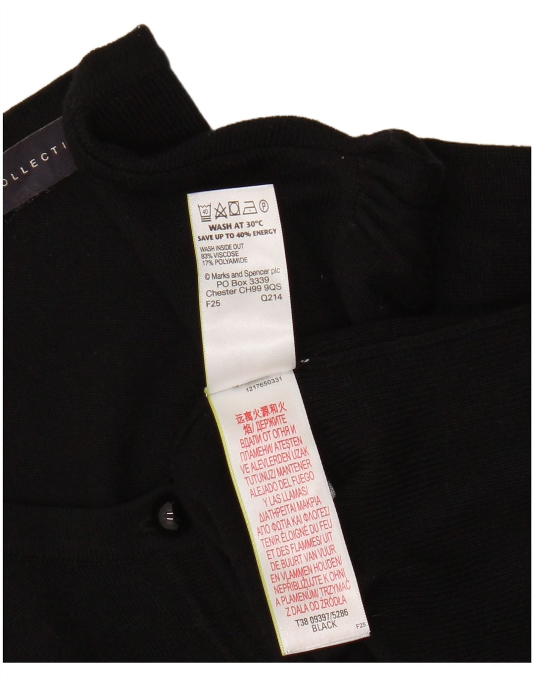Pulover cardigan pentru femei Marks & Spencer UK 10 Small Black Viscose