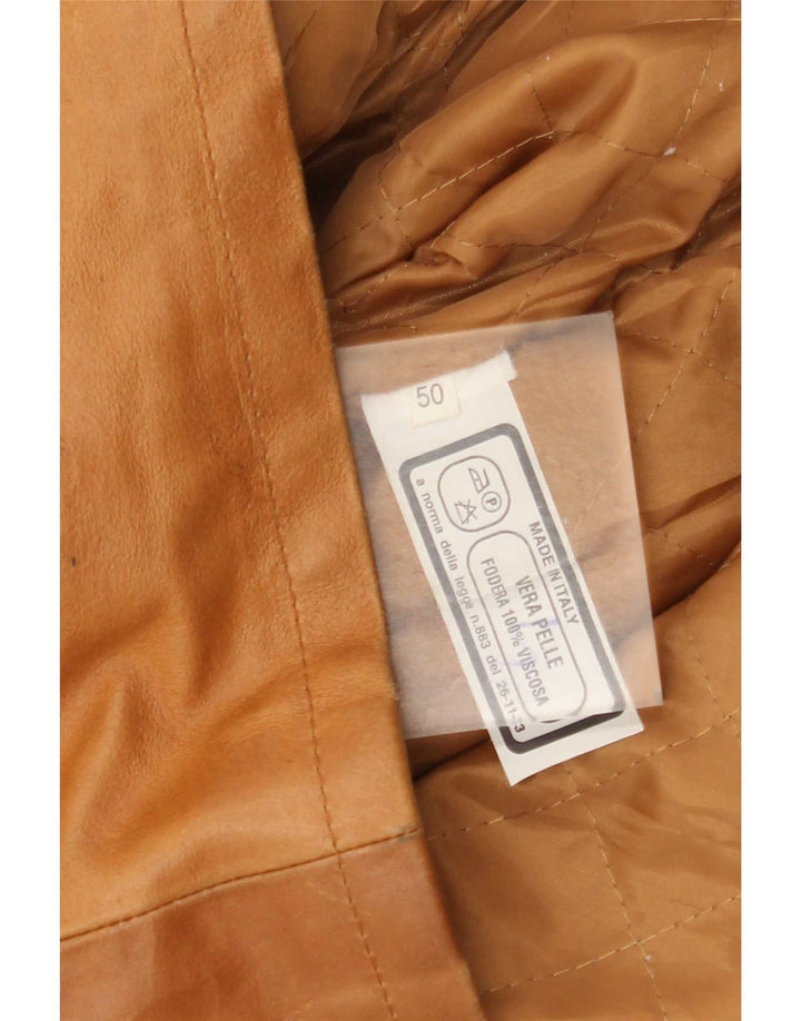 Geacă de piele vintage pentru bărbați IT 40 mare maro
