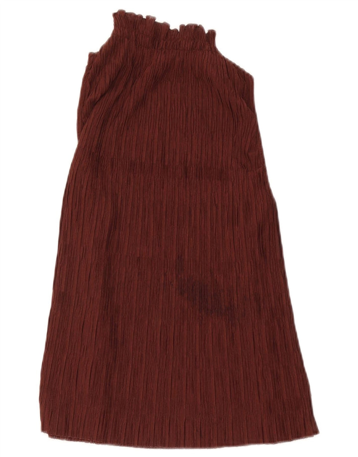 Top Halter pentru femei Zara UK 10 Small Burgundy Poliester