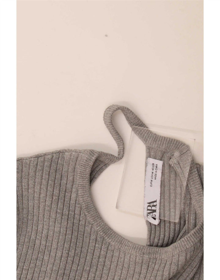 Bluză Crop Top Femei Zara UK 12 Gri Mediu