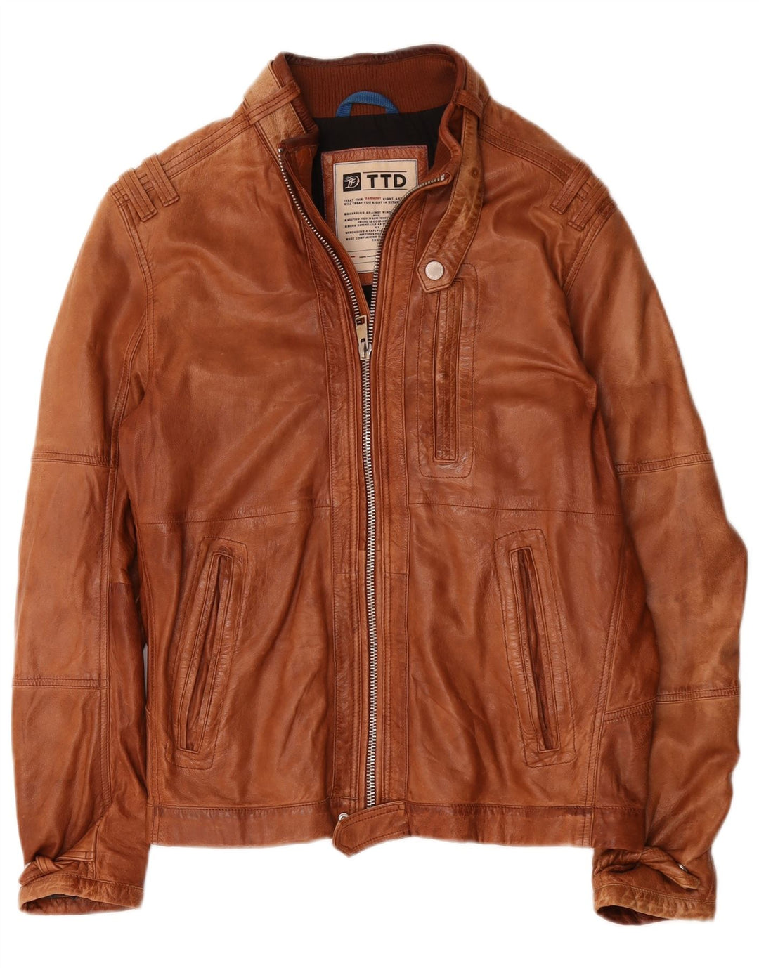 Geacă de piele pentru bărbați Tom Tailor UK 40 Large Brown