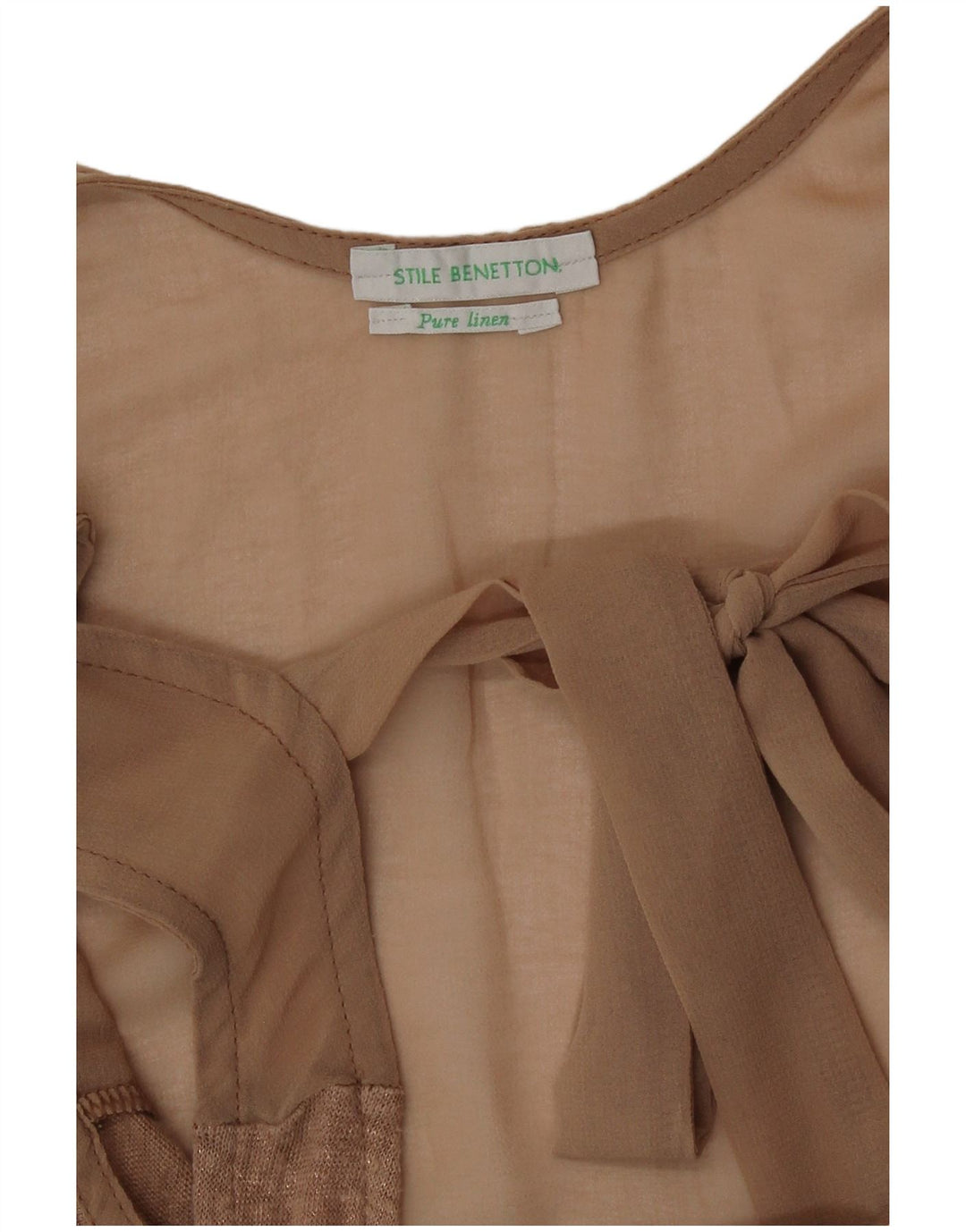 Benetton Femei Vest Top UK 12 Medium Bej In