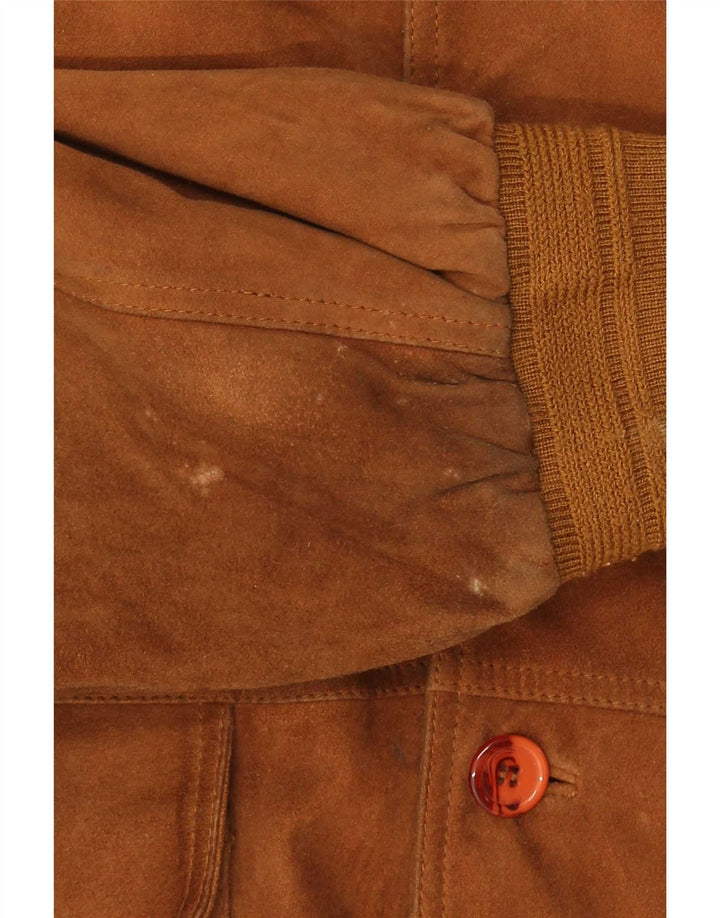 Jachetă Bomber Vintage pentru bărbați din piele intoarsa IT 56 3XL din piele maro