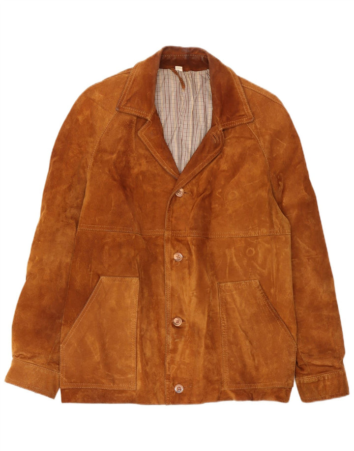 Jachetă Vintage pentru bărbați din piele intoarsa IT 50 Large Beige