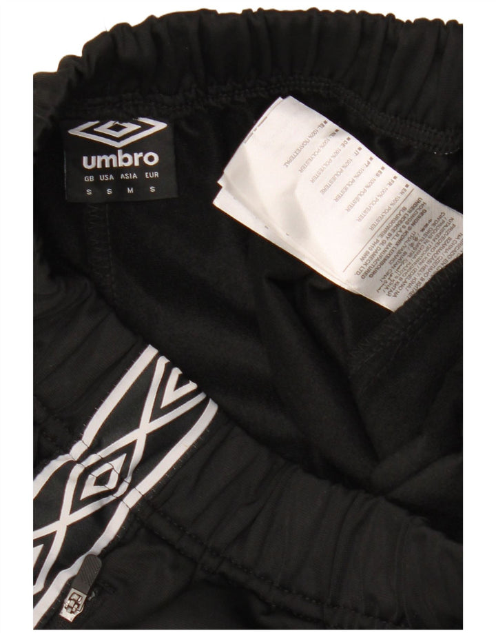 UMBRO Pantaloni de trening grafic pentru bărbați, poliester negru mic