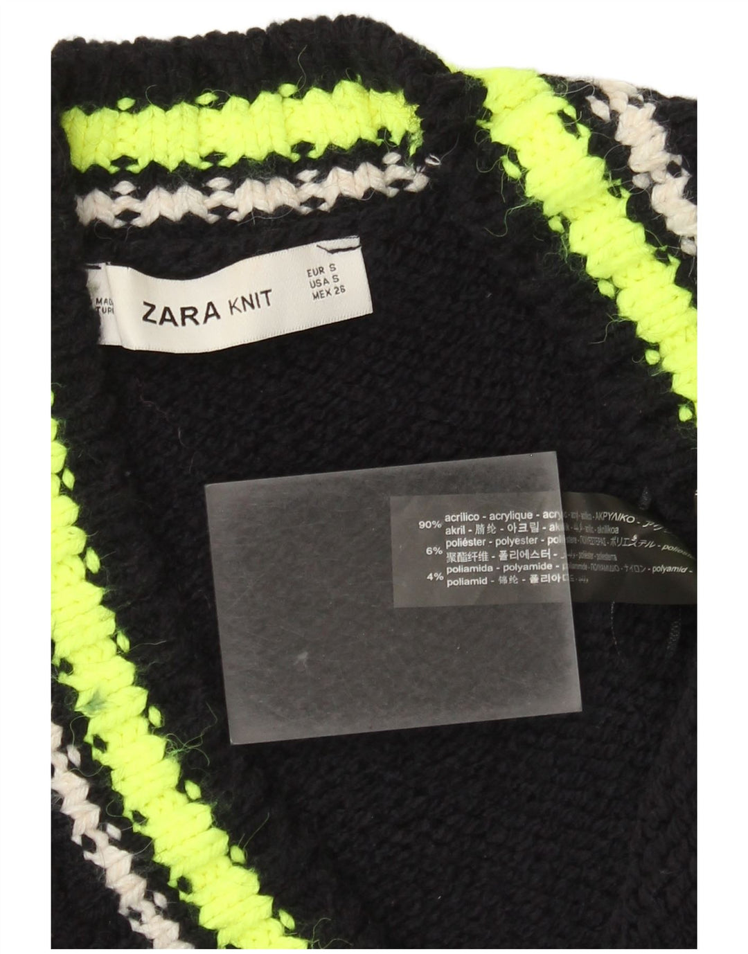 Pulover cardigan supradimensionat pentru femei Zara UK 10, mic, negru, bloc de culoare