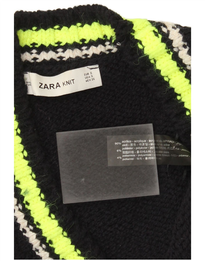 Pulover cardigan supradimensionat pentru femei Zara UK 10, mic, negru, bloc de culoare