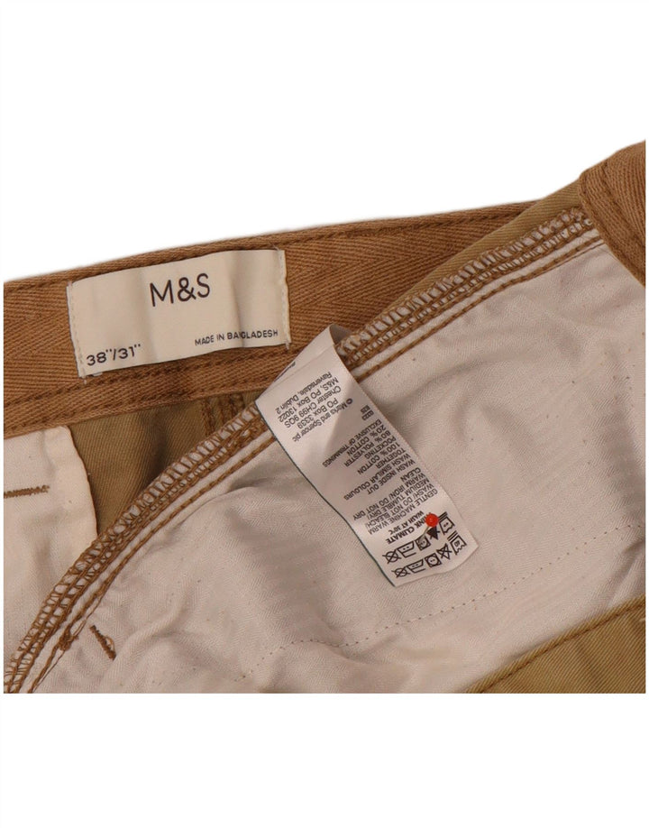 Pantaloni cargo drepti pentru bărbați Marks & Spencer W38 L31 bumbac maro