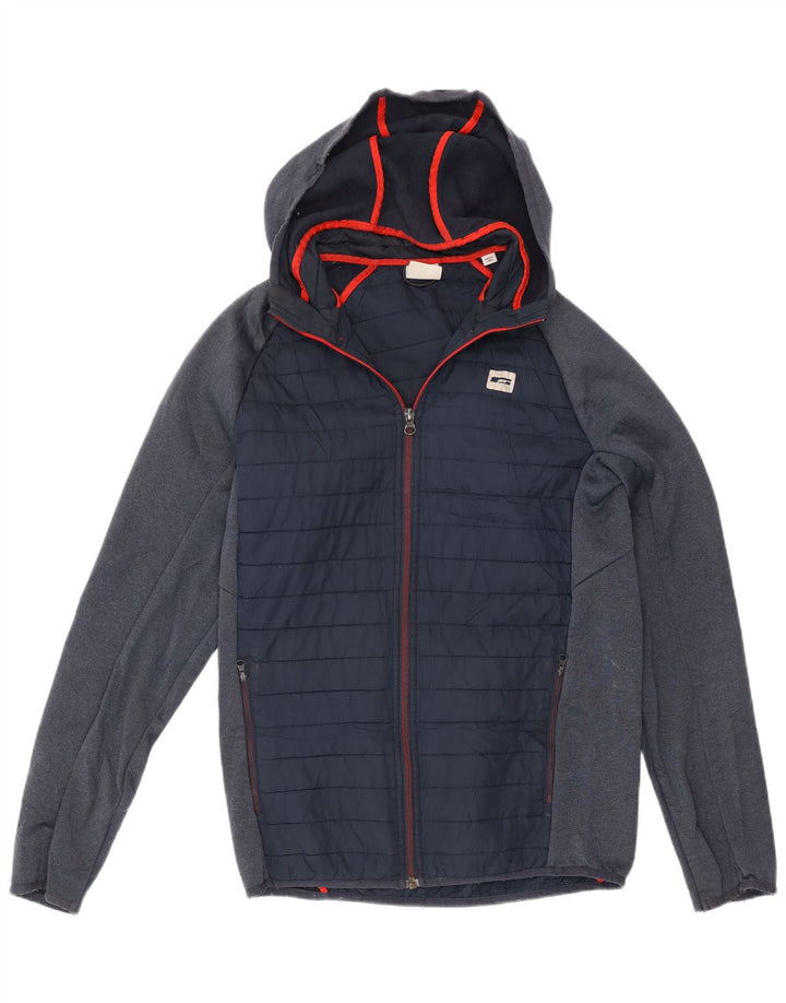 Jack & Jones Jachetă de trening pentru bărbați, căptușită, cu glugă, albastru mic