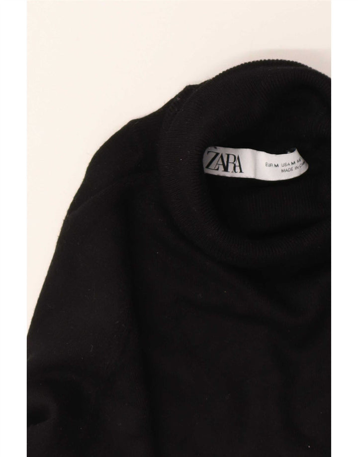 Pulover pentru femei cu gât rulat Zara UK 14 Medium Negru