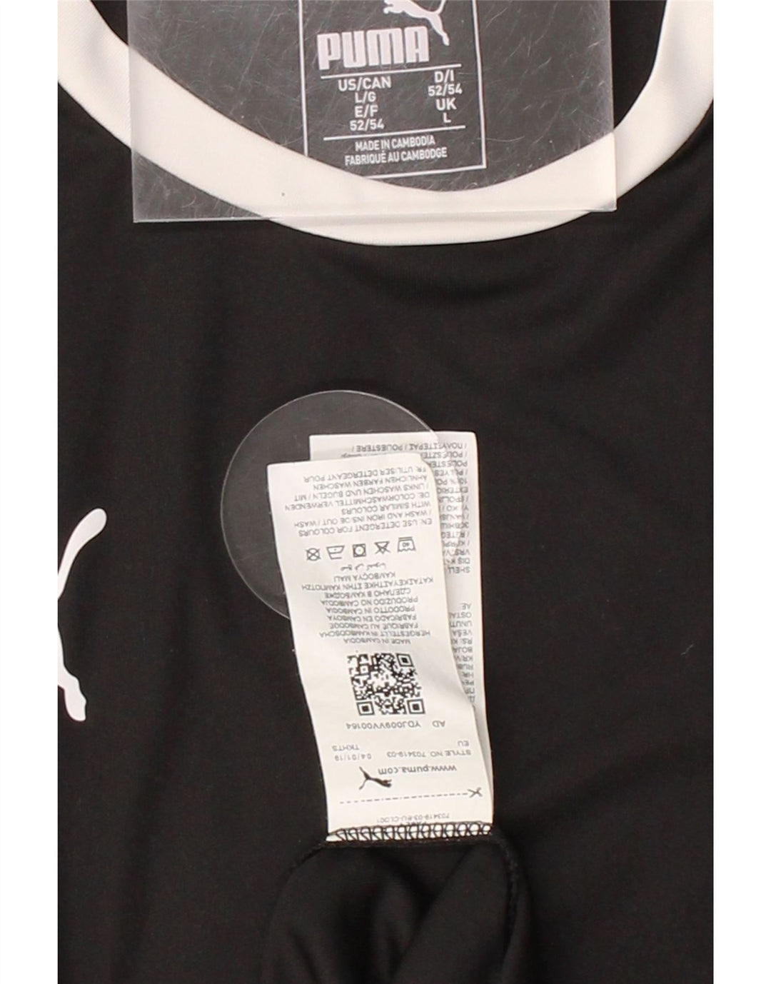 PUMA Mens Graphic Top Long Sleeve Large Black Polyester Vintage Puma and Second-Hand Puma from Messina Hembry 