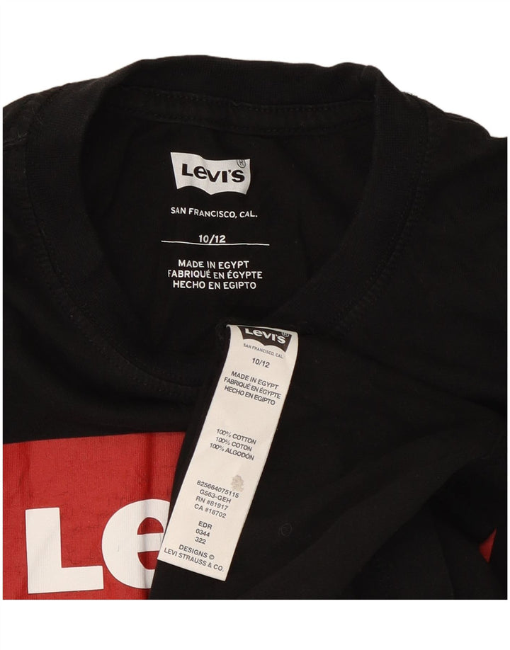 Tricou grafic Levi's pentru baieti Top 10-11 ani bumbac negru