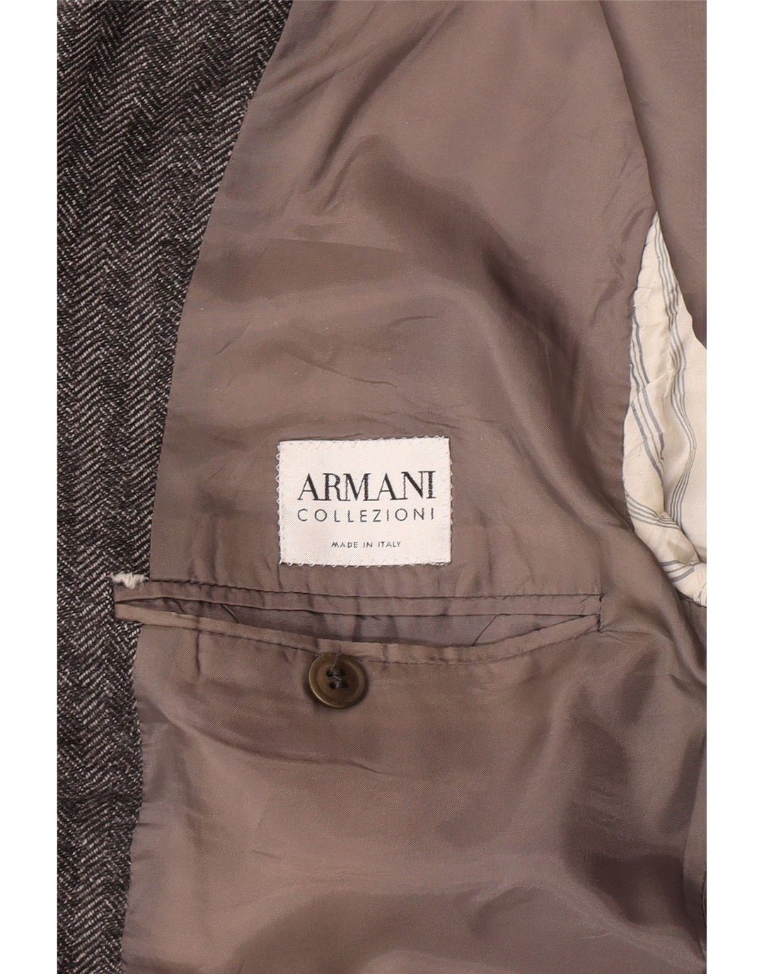 Jachetă pentru bărbați Armani Collezioni, cu 3 nasturi, IT 52 XL, gri Herringbone