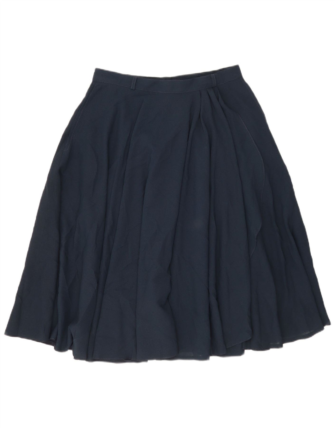 Fustă A-Line plisată pentru femei Vintage IT 46 Large W30 Bleumarin Poliester