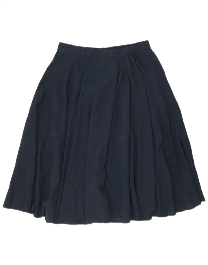 Fustă A-Line plisată pentru femei Vintage IT 46 Large W30 Bleumarin Poliester