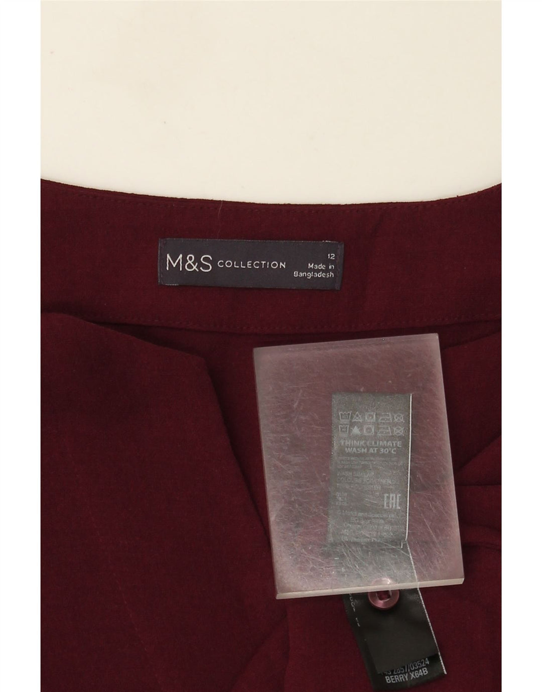 Bluză cu mânecă lungă pentru femei Marks & Spencer UK 12 Burgundy mediu