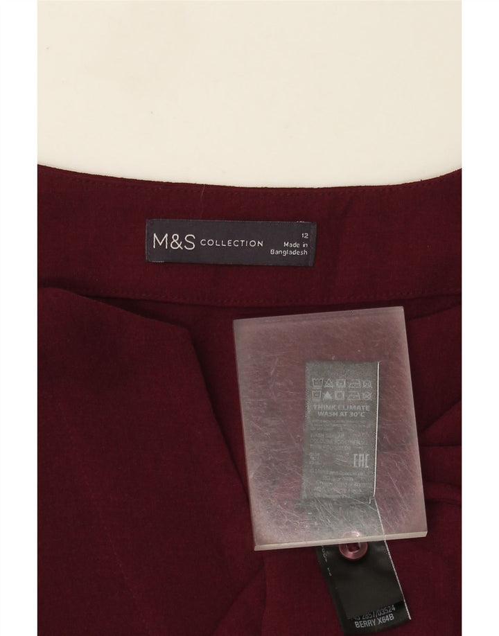 Bluză cu mânecă lungă pentru femei Marks & Spencer UK 12 Burgundy mediu