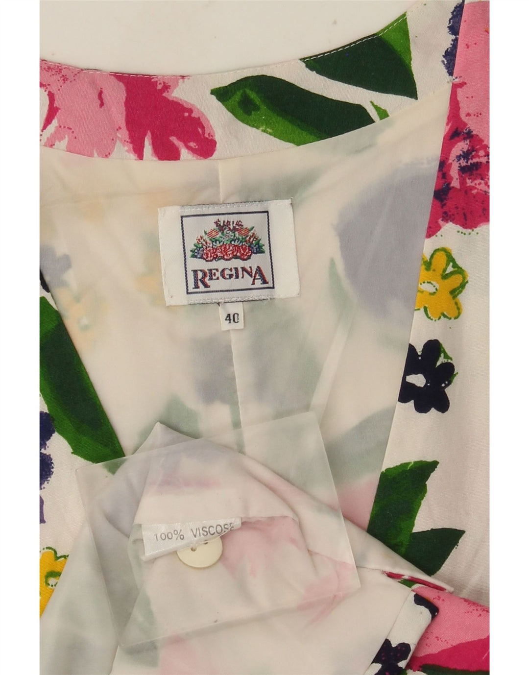 Vestă de damă Regina EU 40 Viscoză Florală Albă Medie
