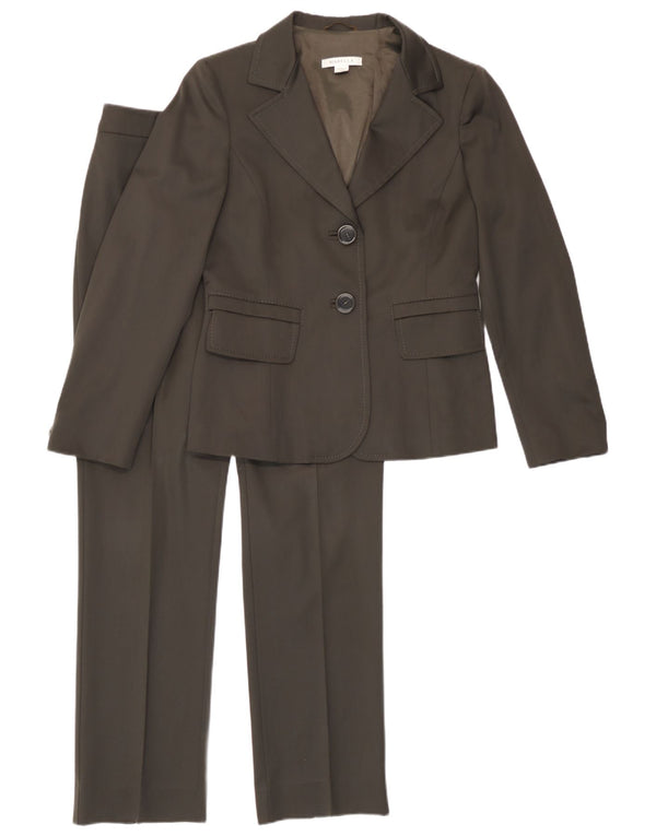 Marella Womens 2 Button 2 Piece Suit UK 10 Small W27 L30 Brown Wool