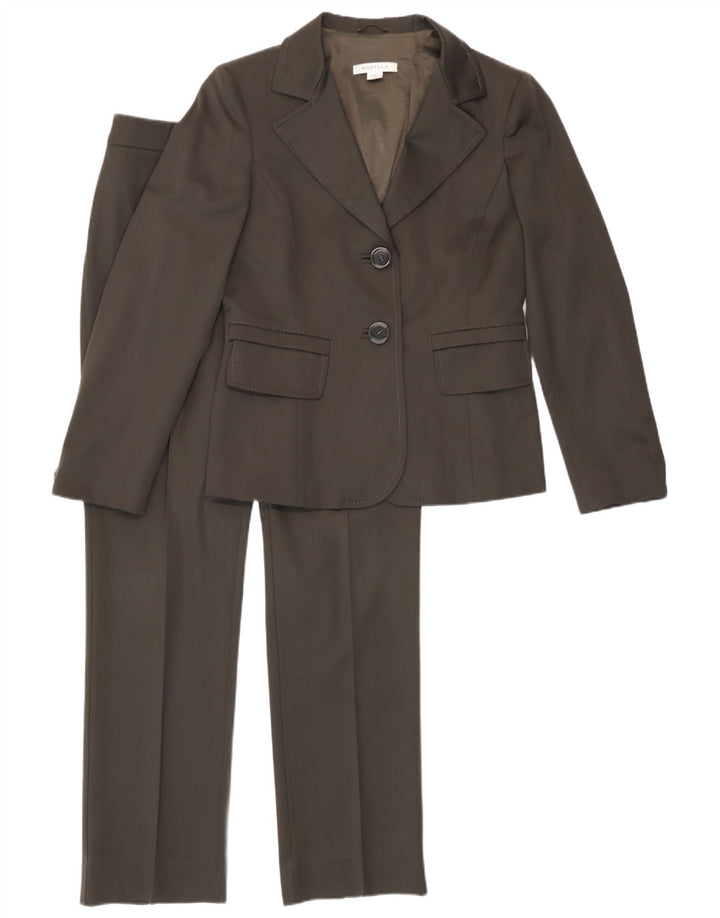 Costum pentru femei Marella, 2 nasturi, 2 piese UK 10 Mic L27 L30 Lână maro