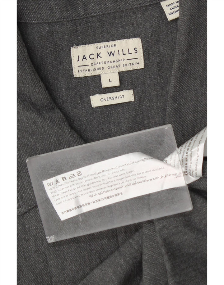 Cămașă Jack Wills pentru bărbați, mare, gri, bumbac