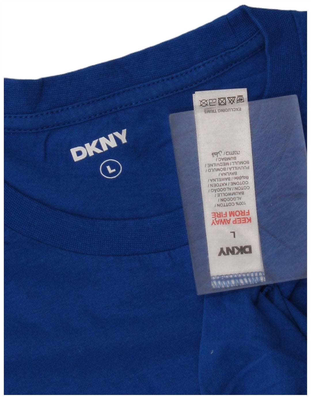 Dkny Tricou pentru femei Top UK 14 Large Blue Bumbac