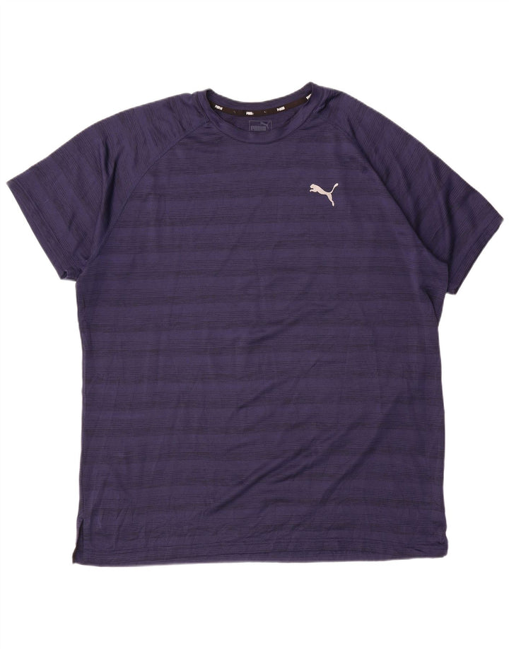 Tricou pentru bărbați PUMA Top 2XL bleumarin cu dungi