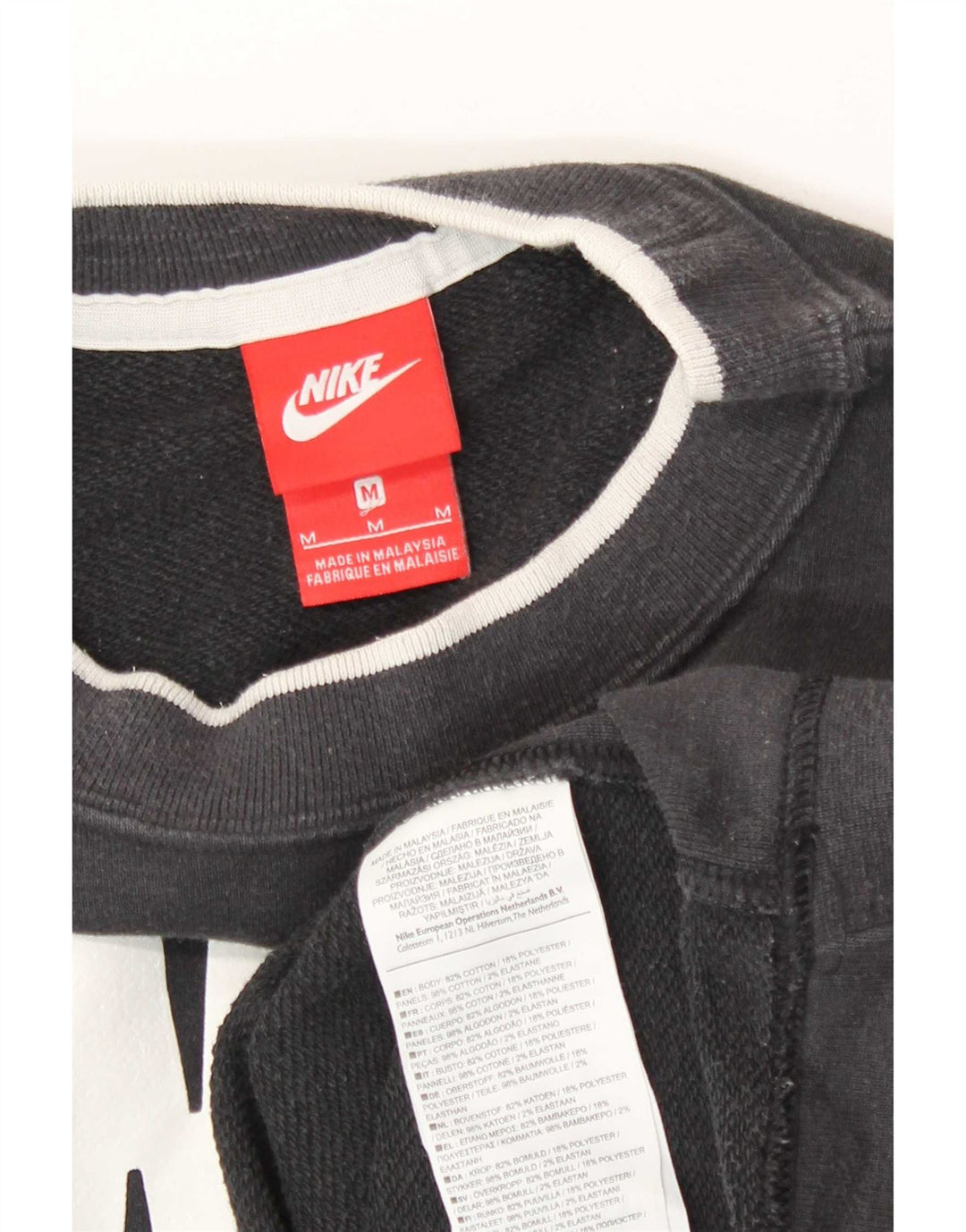 Pulover supradimensionat pentru femei Nike UK 14 Bumbac mediu negru