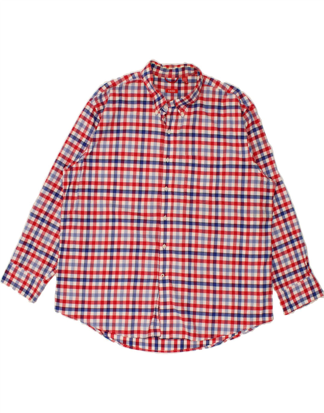 IZOD Mens Shirt 2XL Red Check Cotton Vintage Izod and Second-Hand Izod from Messina Hembry 