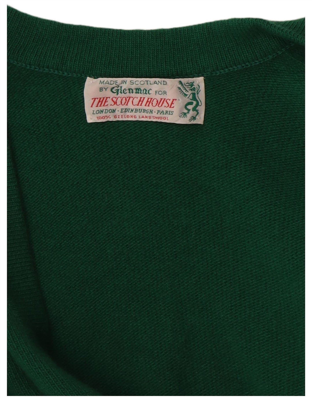 Pulover cardigan pentru femei Glenmac UK 16 Lână de miel verde mare