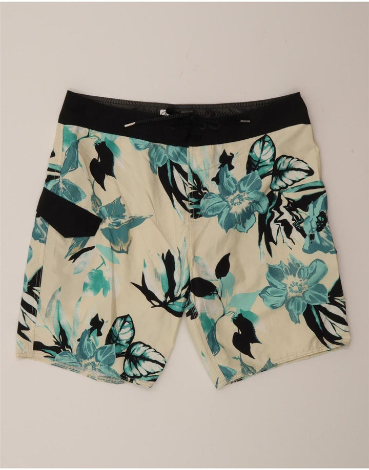 Pantaloni scurți de înot grafic pentru bărbați Volcom, mari, albi, florale