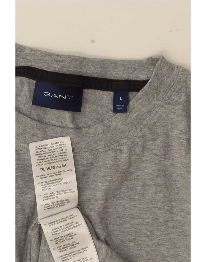 Tricou grafic Gant pentru bărbați Top mare din bumbac gri