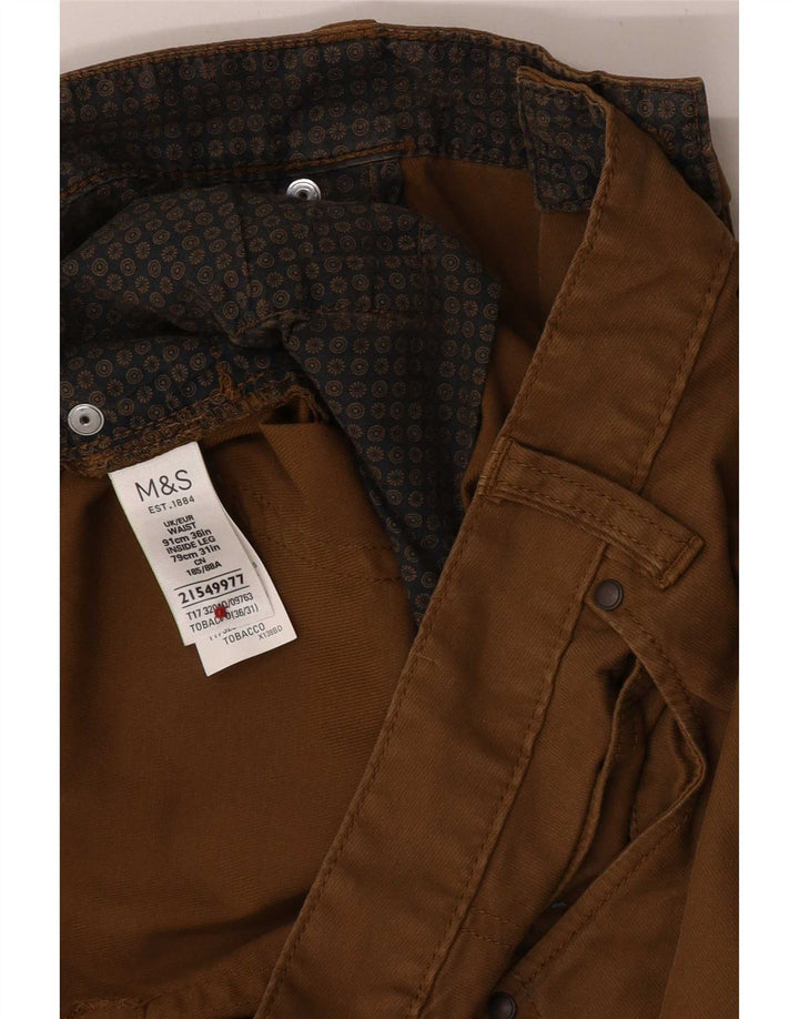Pantaloni obișnuiți obișnuiți pentru bărbați Marks & Spencer W36 L31 bumbac maro
