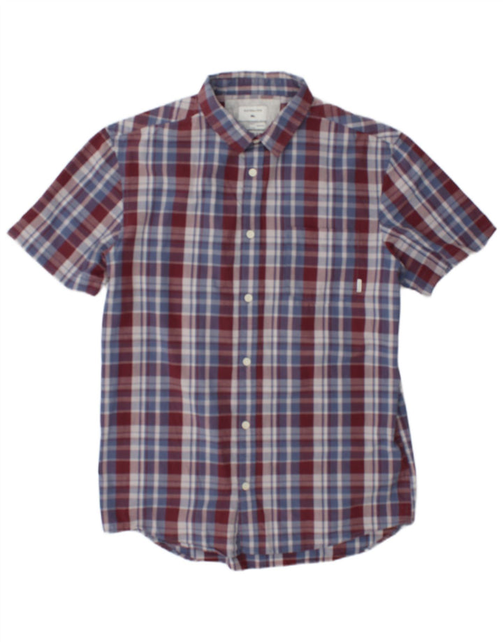Cămașă cu mânecă scurtă Quiksilver pentru bărbați, bumbac cu carouri multicolore